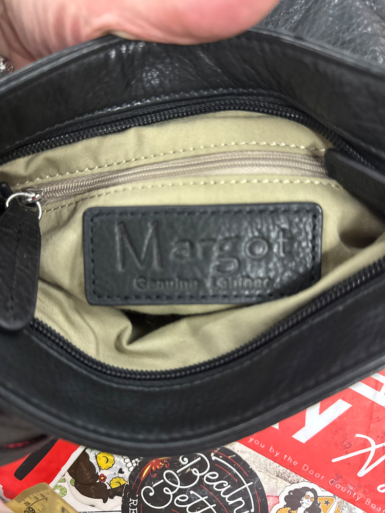 VTG MARGOT BLACK LEATHER CROSSBODY
