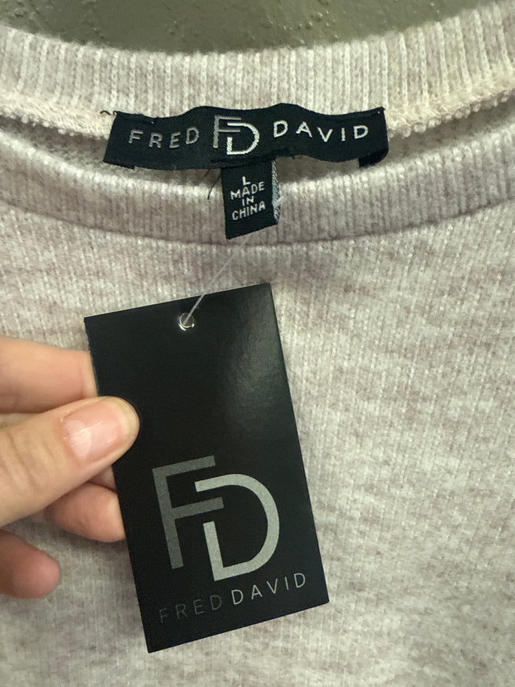 NWT FRED DAVID RUFFLED SWEATER