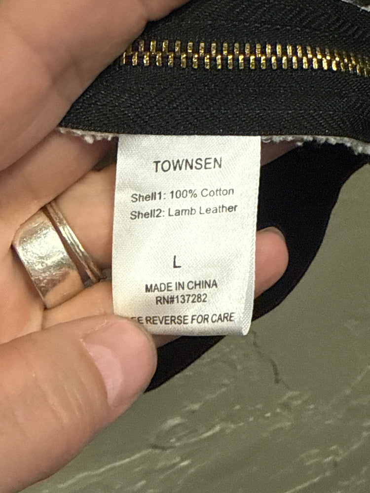 TOWNSEN LEATHER TRIM COTTON SWEATER (org$129)