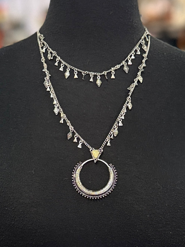 NWOT SILVER TONED 2-STRAND NECKLACE