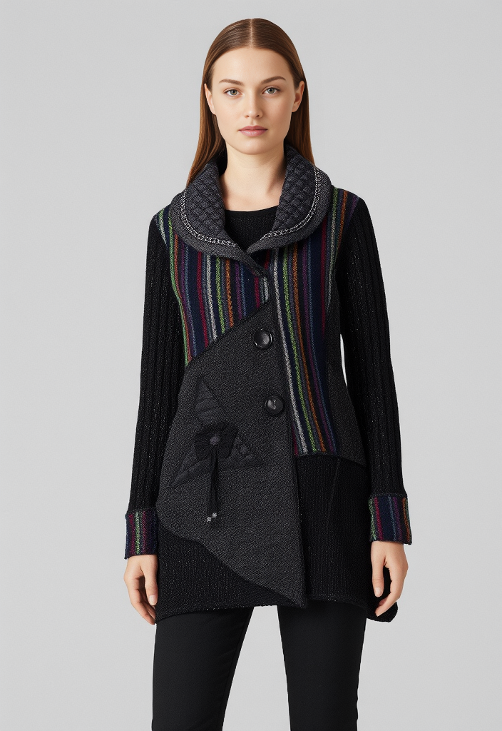 NWT LIQUID MIXED MEDIA SWEATER JACKET (org$128)