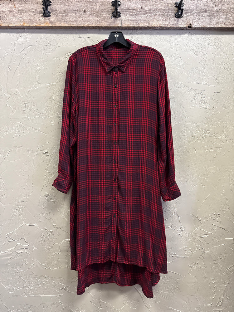 PLAID SHIRT DRESS