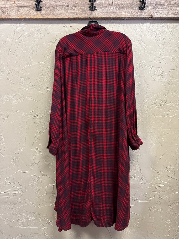 PLAID SHIRT DRESS
