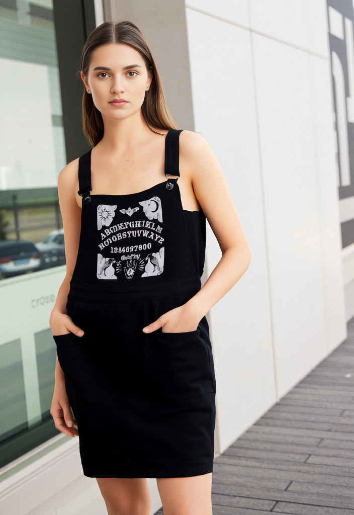 HOT TOPIC OUIJA OVERALLS SKIRT
