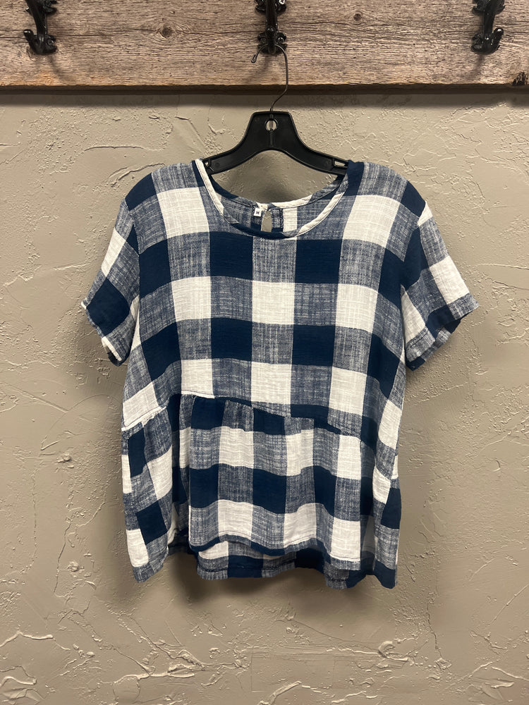 CHECK BABYDOLL TOP