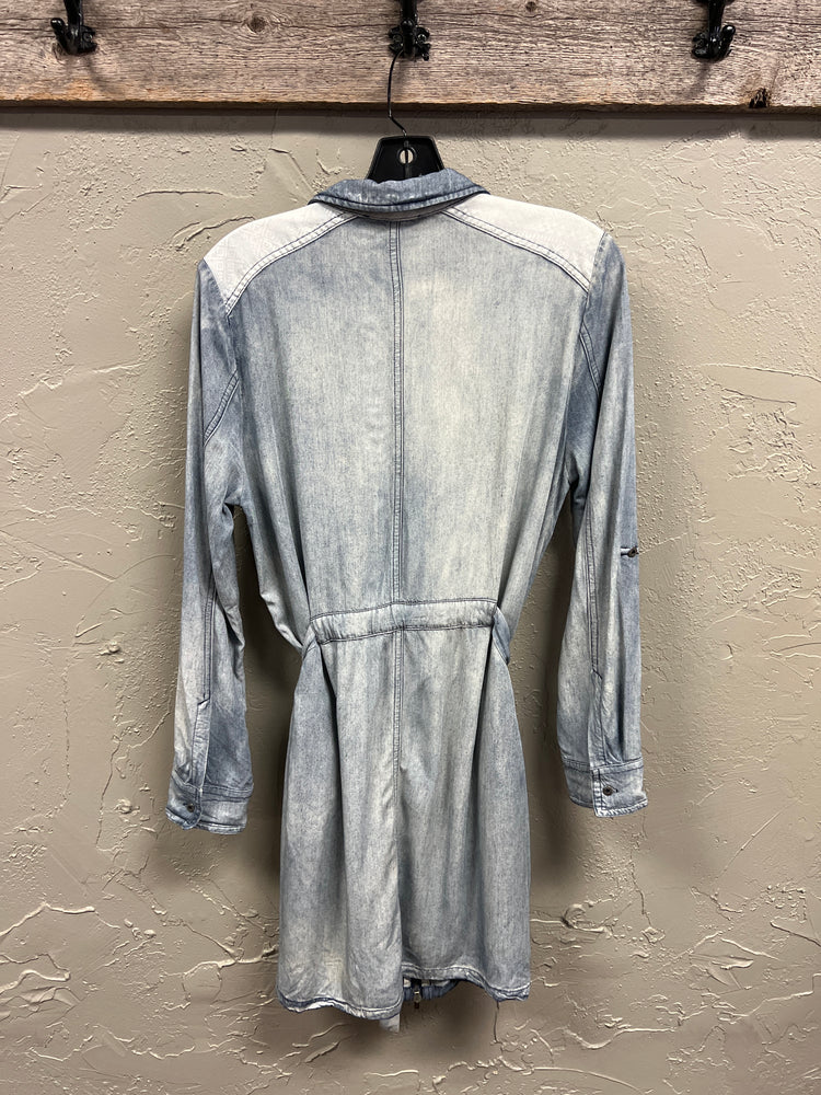 MISS ME FULL ZIP CHAMBRAY JACKET
