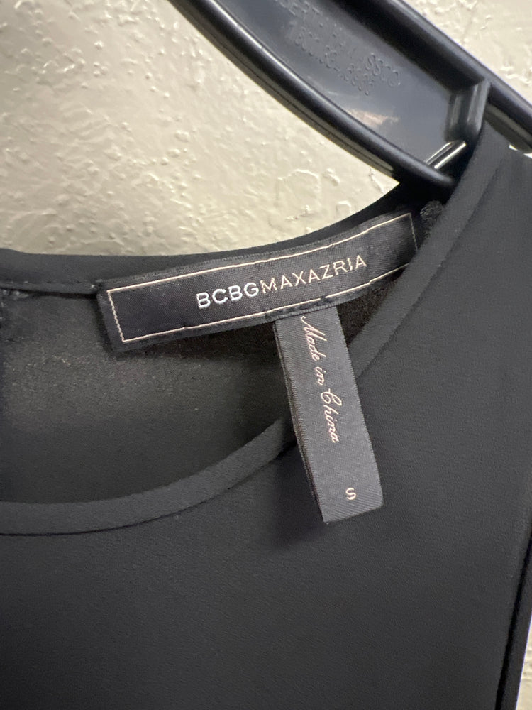 BCBG ASYMETRICAL SEMI-SHEER TOP