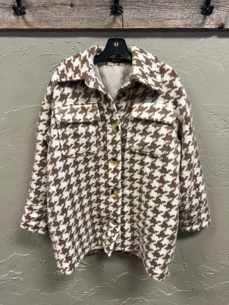 NASTY GAL HOUNDSTOOTH SHACKET