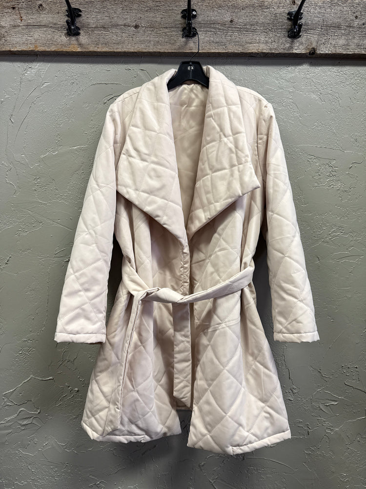 QUILTED WRAP COAT