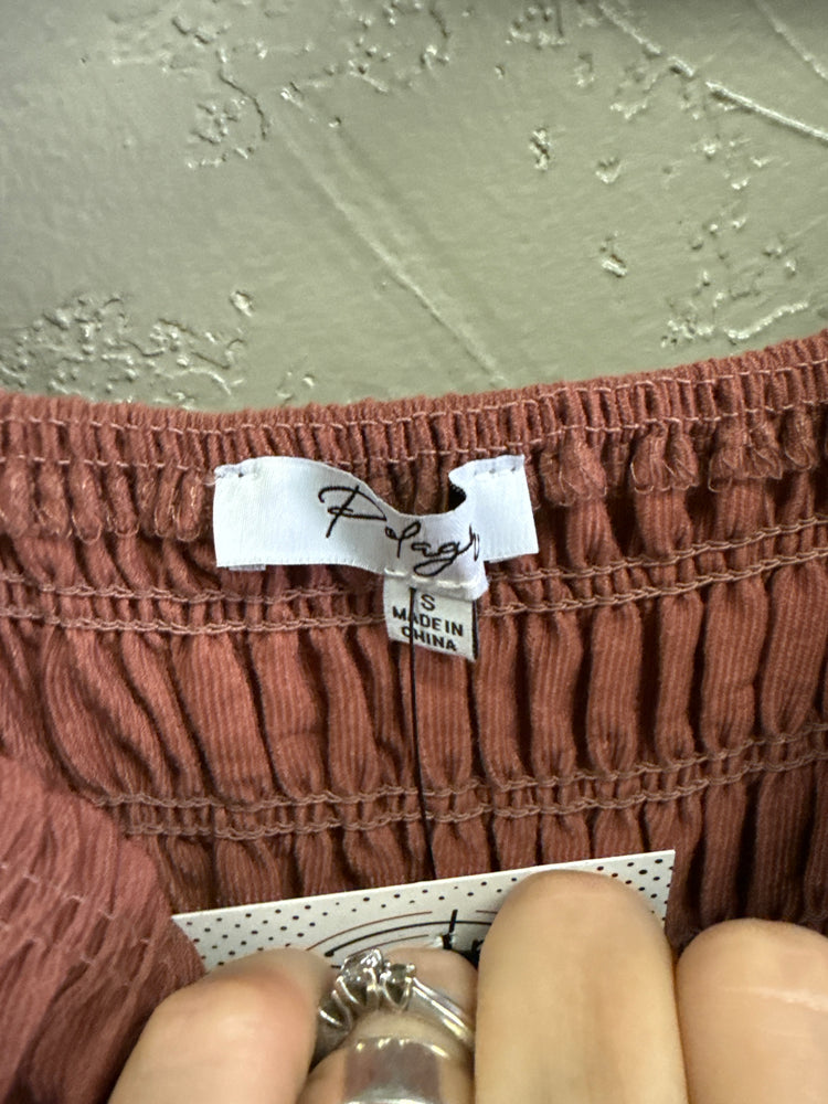 POLAGRAM SMOCKED MIDI DRESS