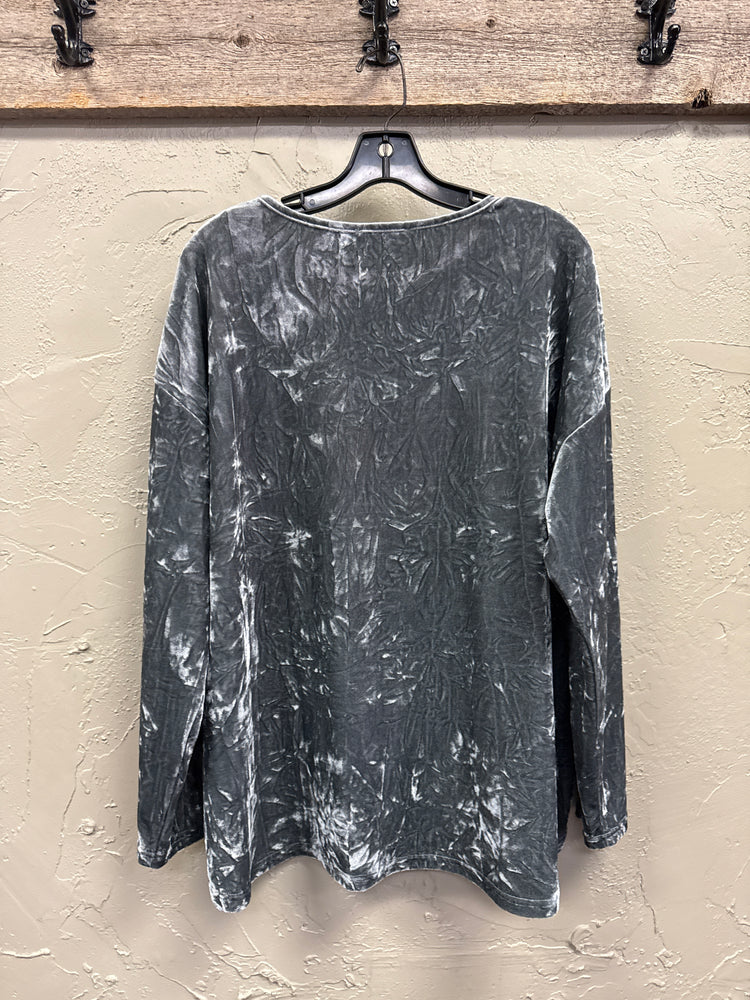 ARYEH VELVET HIGH-LOW SHIRT