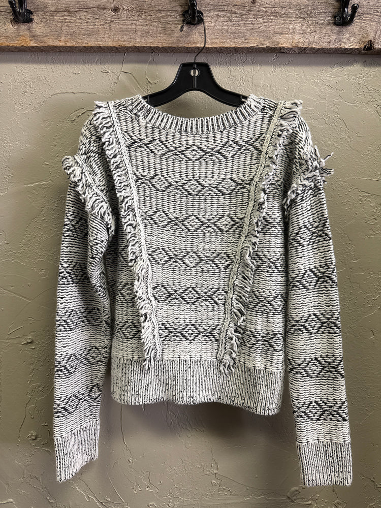 GAP SWEATER W FRINGE ACCENTS
