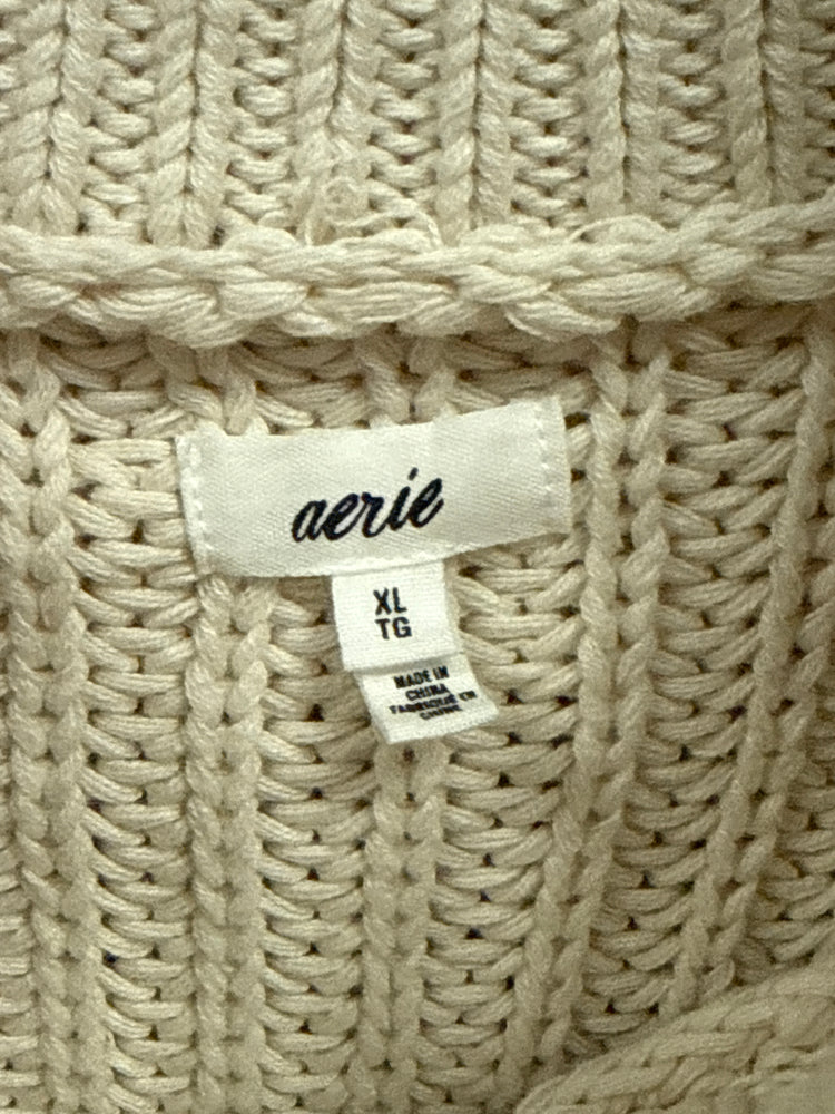 AERIE FULL ZIP CROP SWEATER