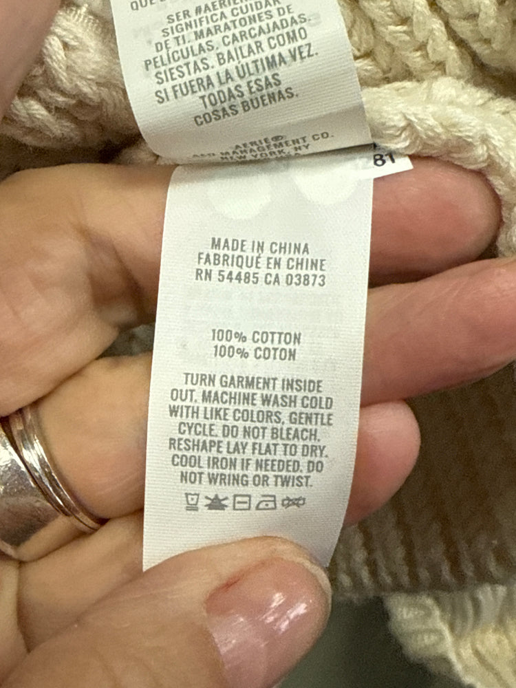 AERIE FULL ZIP CROP SWEATER