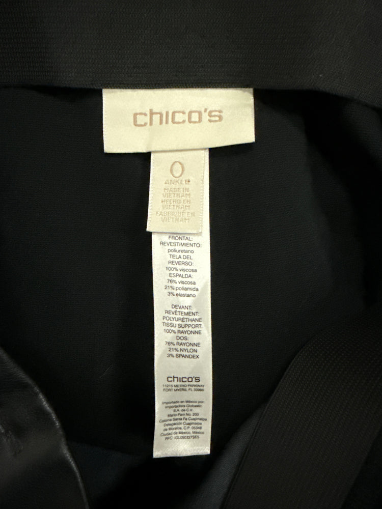 CHICOS VEGAN LEATHER FRONT PANT (org$99)