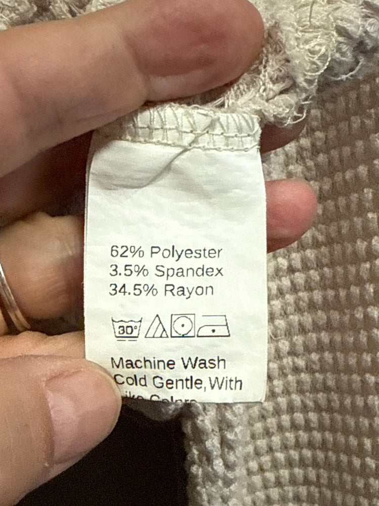 CROPPED WAFFLE-KNIT PULLOVER