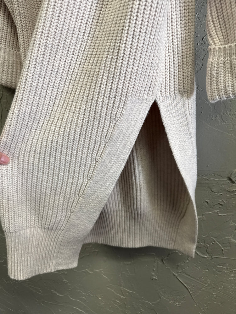 MOTH RIBBED T-NECK SWEATER