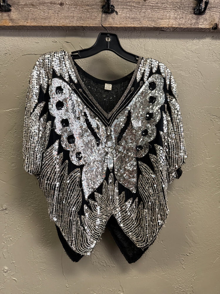VTG 70's/80's SEQUIN BUTTERFLY TOPS