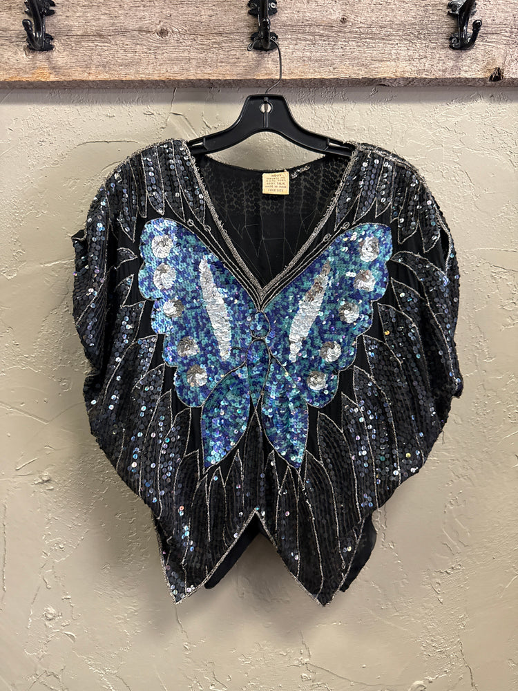 VTG 70's/80's SEQUIN BUTTERFLY TOPS
