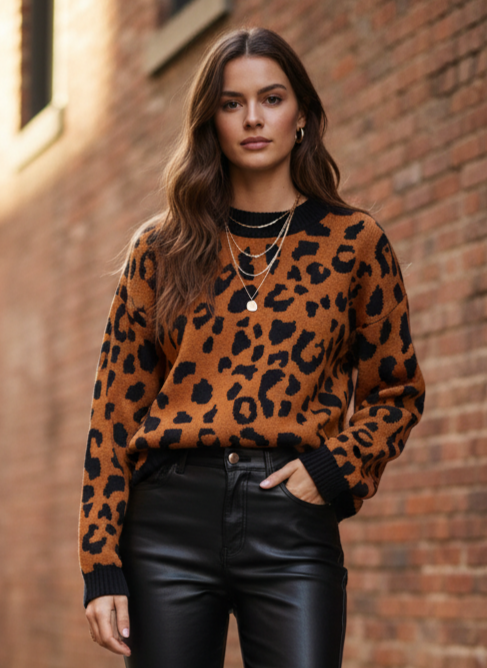 *LEOPARD PRINT SWEATER