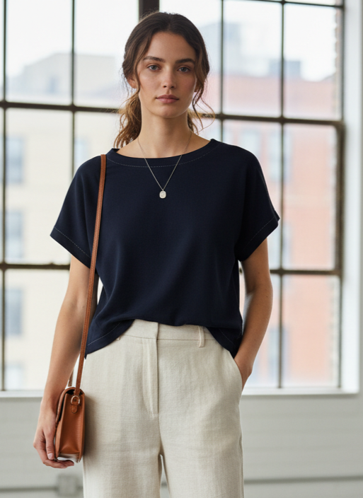 MAX STUDIO SHORT SLEEVE TOP (org$128)