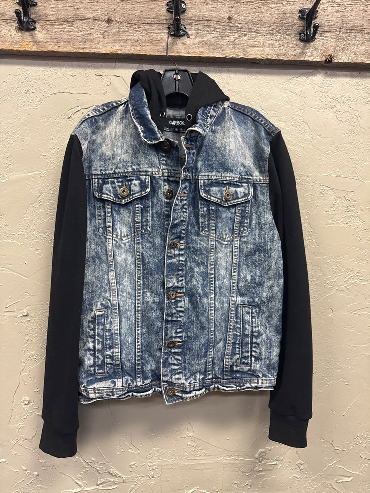 CARBON HOODED JEAN JACKET (org$128)