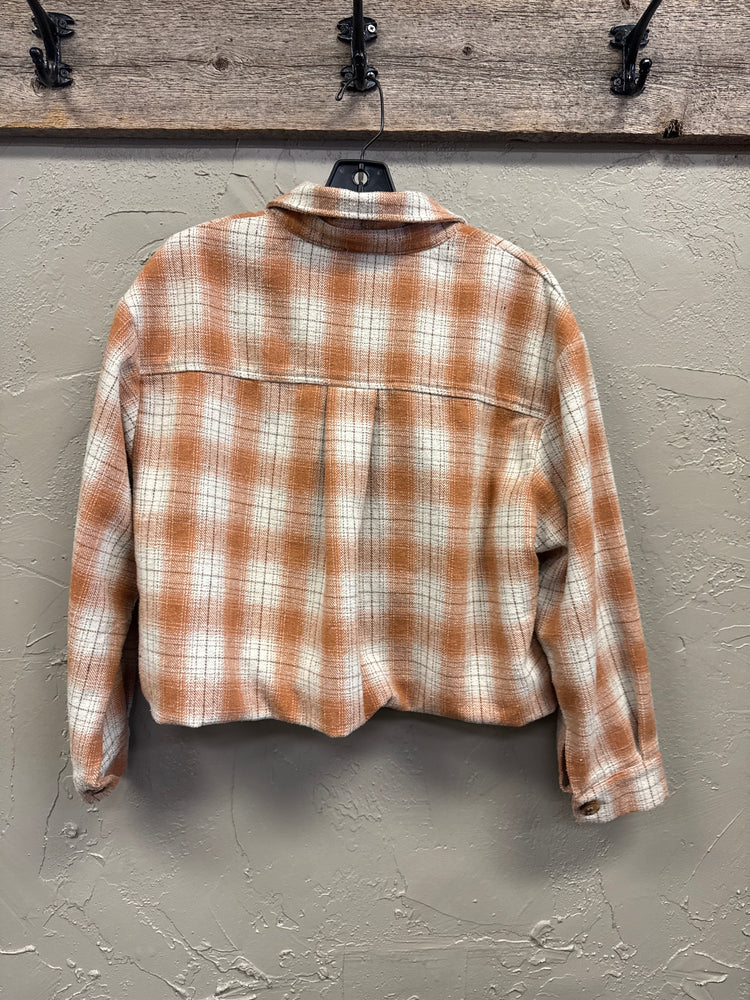 LUMIERE CROP FLANNEL SHACKET