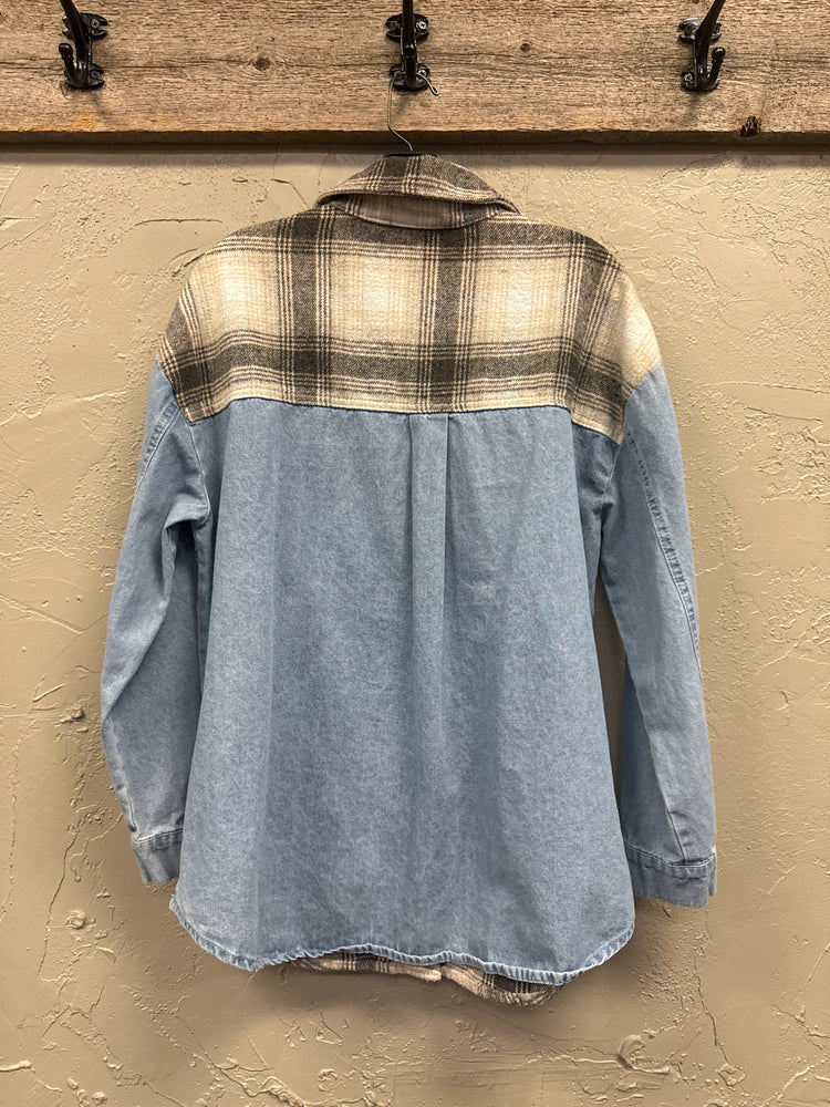 BLUE B DENIM/FLANNEL SHACKET