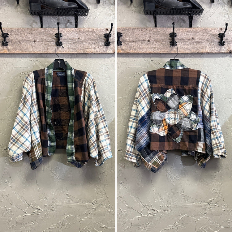 REBETTY FLOWER FLANNEL KIMONOS