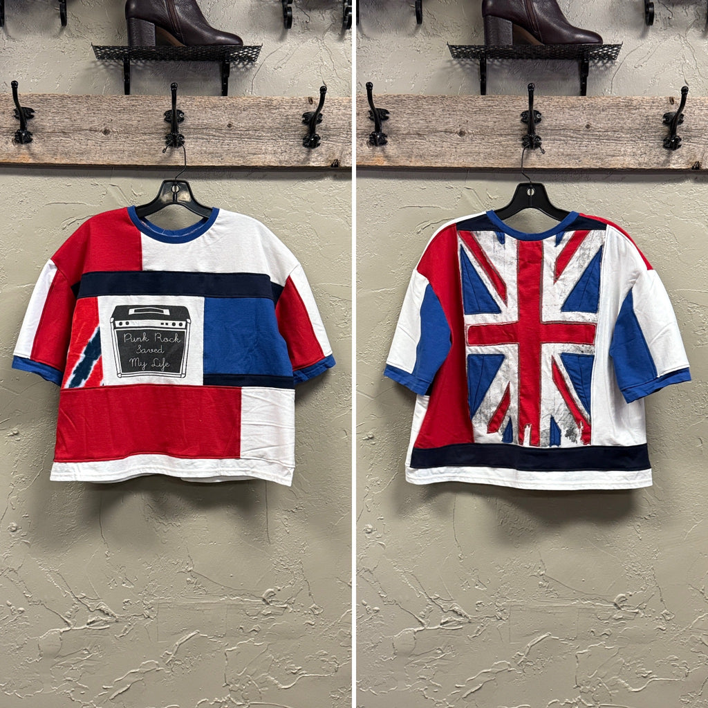 REBETTY PATCHWORK PULLOVER SHIRTS