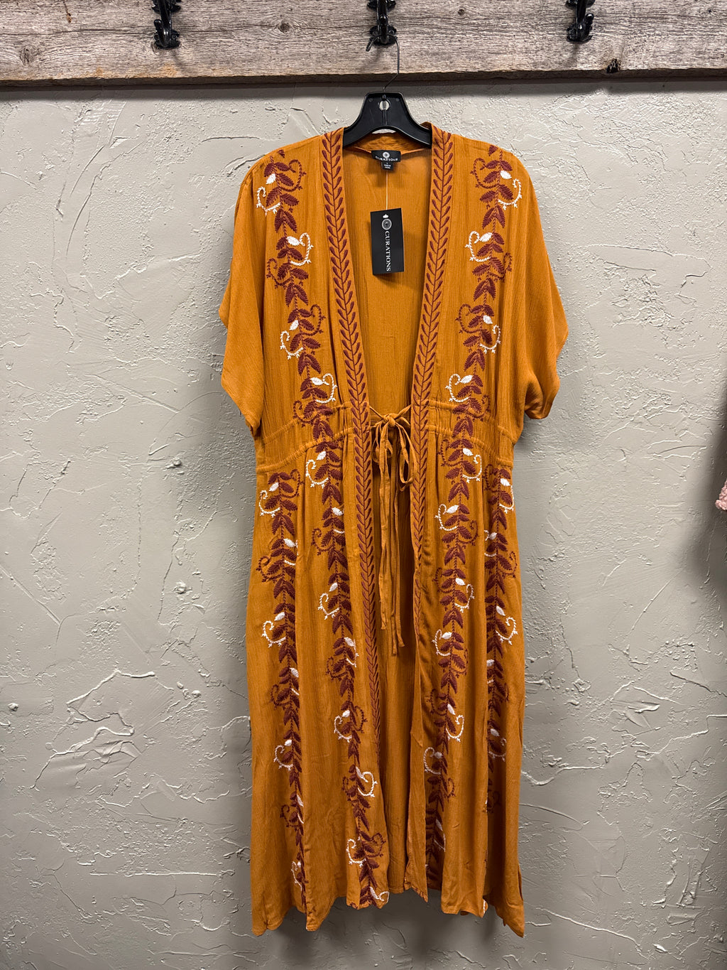 NWT CURATIONS EMBROIDERED DUSTER