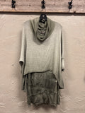 SCANDAL LAYERED COWL NECK SWEATER