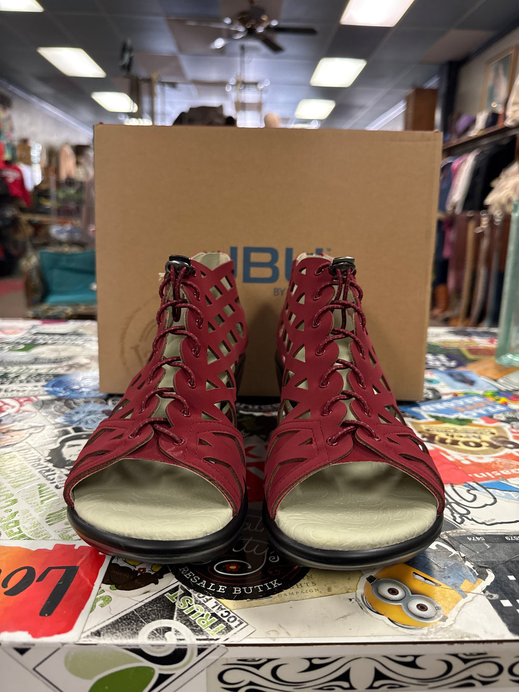 NIB JBU Caged Wedge Sandal (org$68)