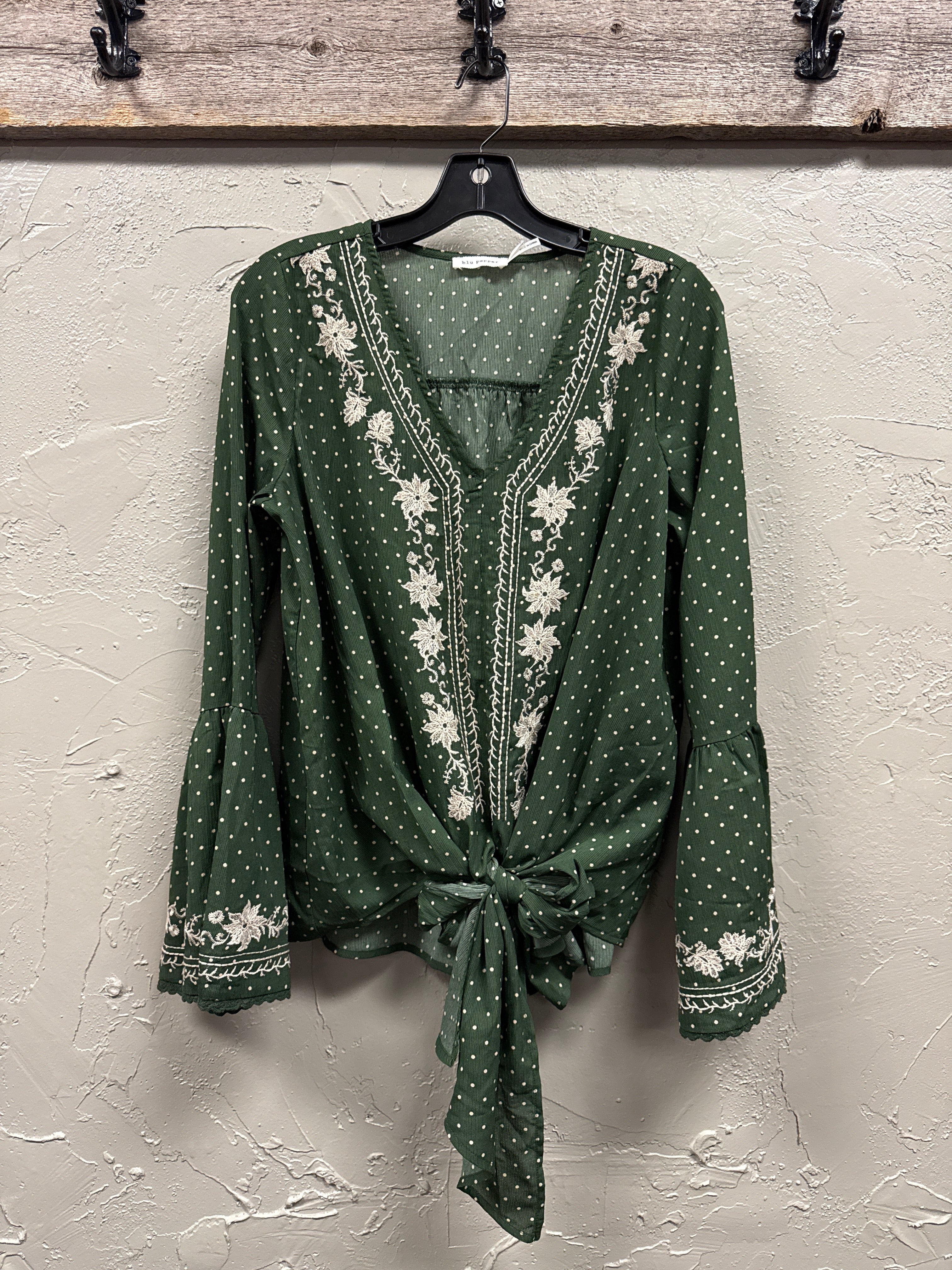 BLU PEPPER TIE FRONT BLOUSE