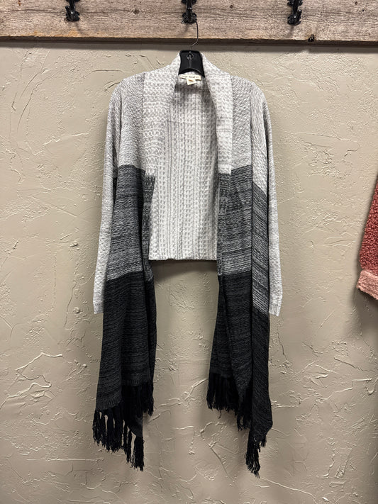 INDIGO THREAD BI-LEVEL CARDIGAN