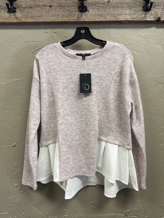 NWT FRED DAVID RUFFLED SWEATER