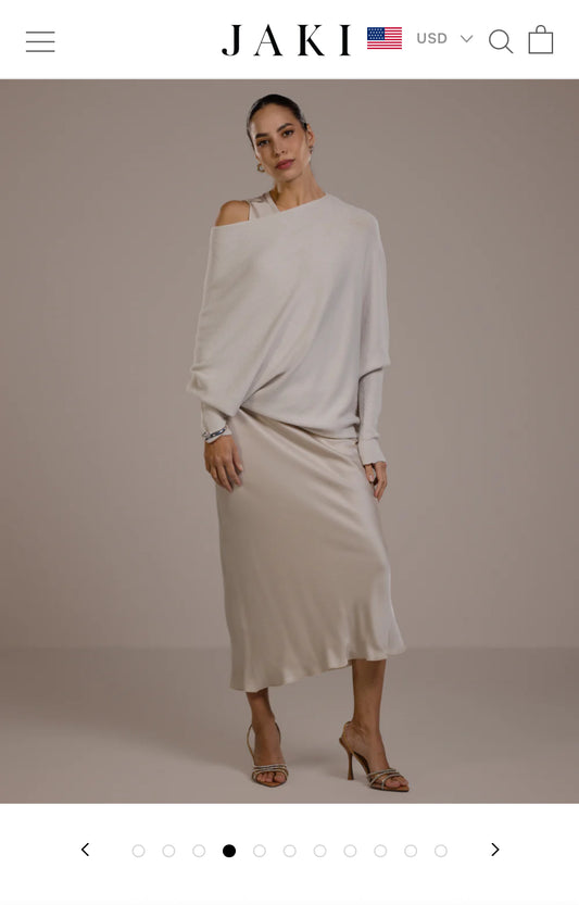 JAKI LONDON ASYMMETRIC DRAPED SWEATER (org$238)