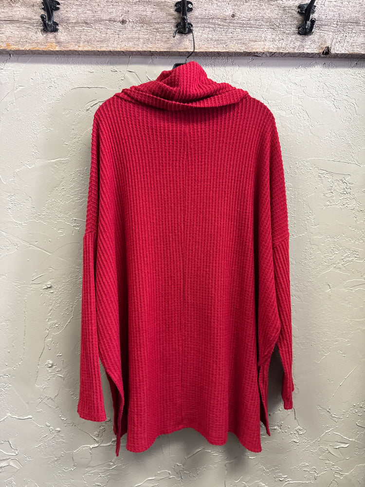 ZENANA WAFFLED COWL NECK