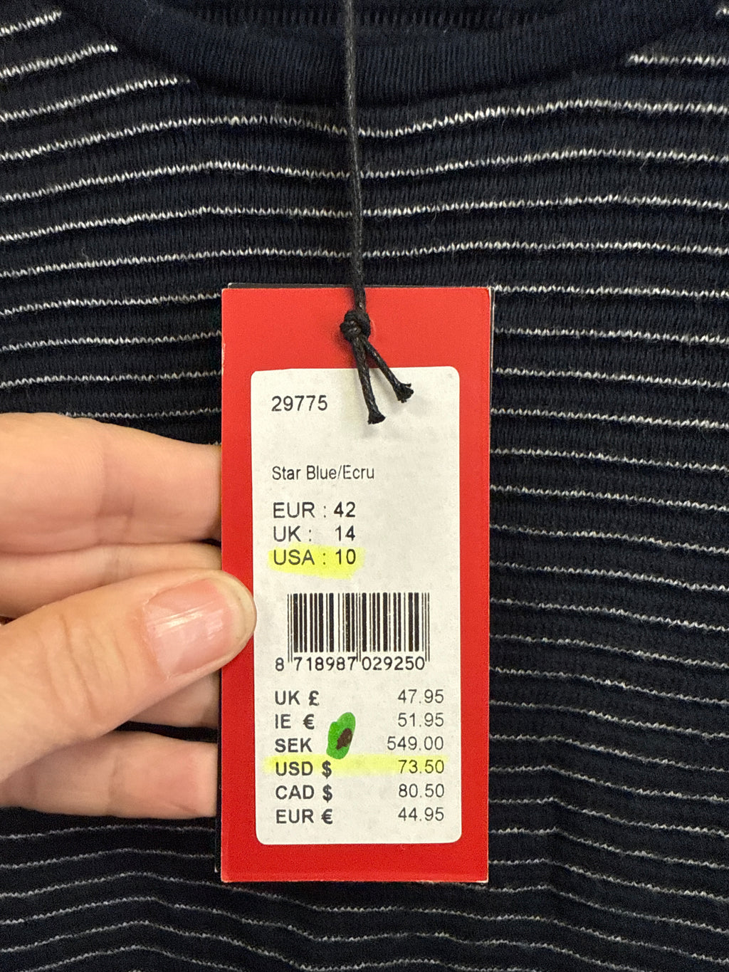 NWT YEST STRIPED PULLOVER (org$74)