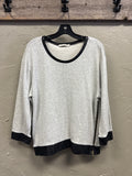 TOWNSEN LEATHER TRIM COTTON SWEATER (org$129)