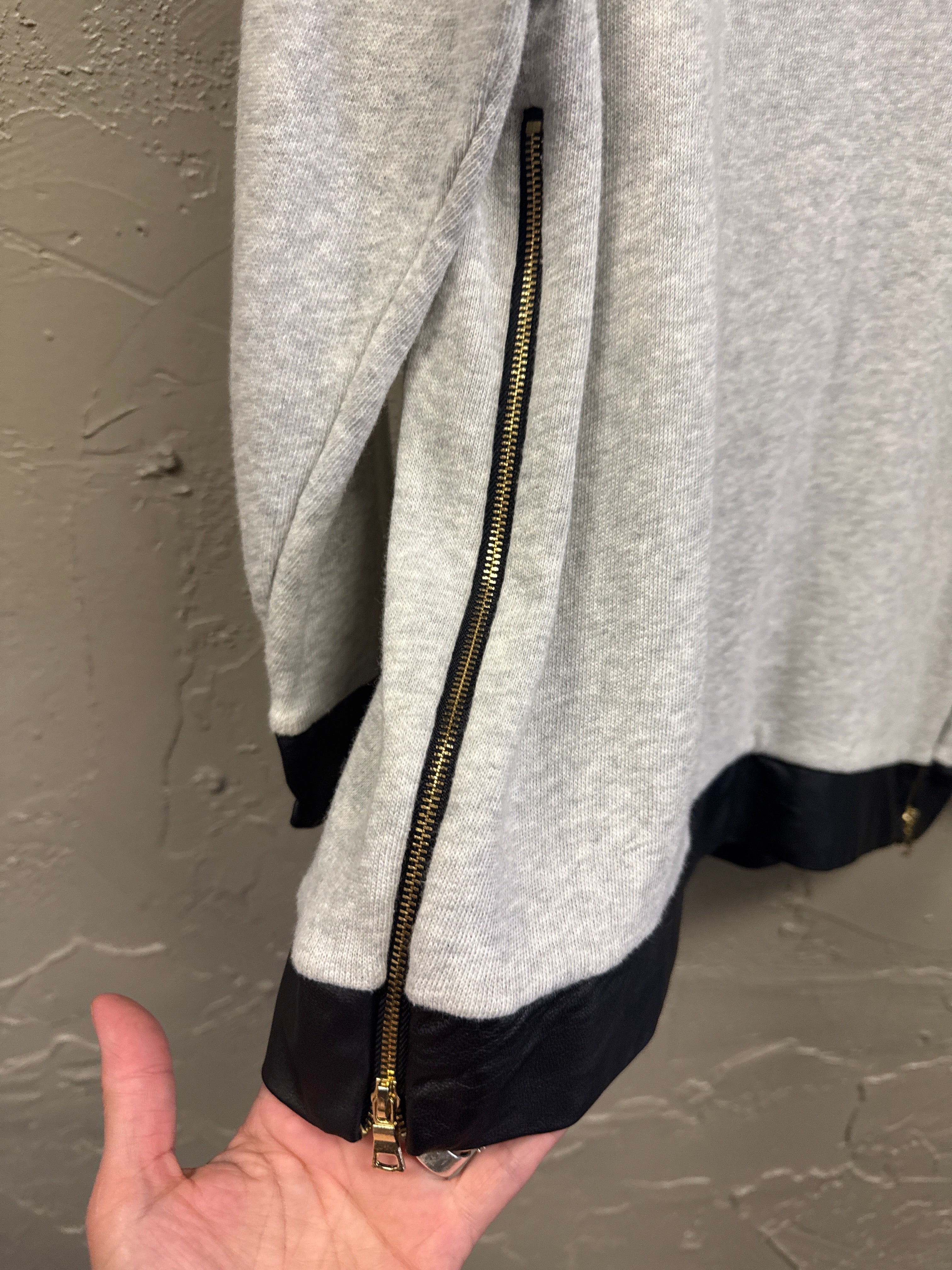 TOWNSEN LEATHER TRIM COTTON SWEATER (org$129)