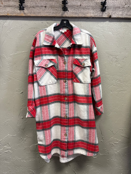 ULTRA FLIRT LONG FLANNEL SHACKET