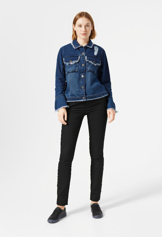 NWOT INDIGO THREAD DENIM JACKET