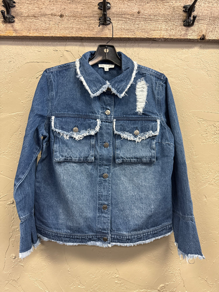 NWOT INDIGO THREAD DENIM JACKET