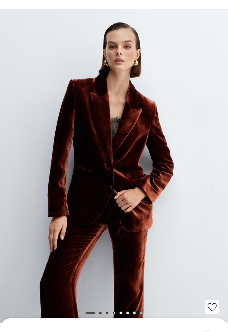 MNG VELVET SUIT BLAZER (org$220)