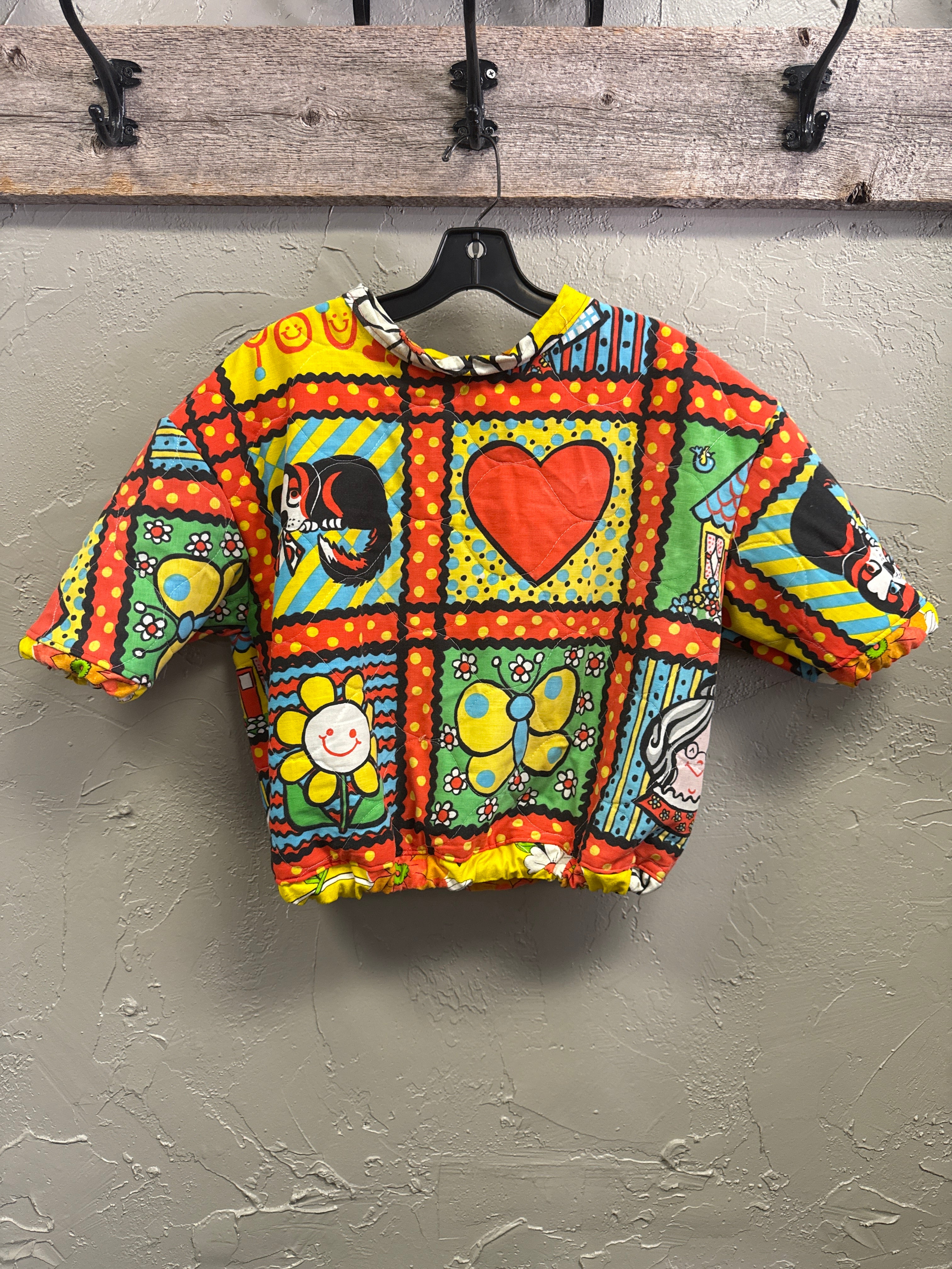 REBETTY VTG FABRIC QUILTED PULLOVERS