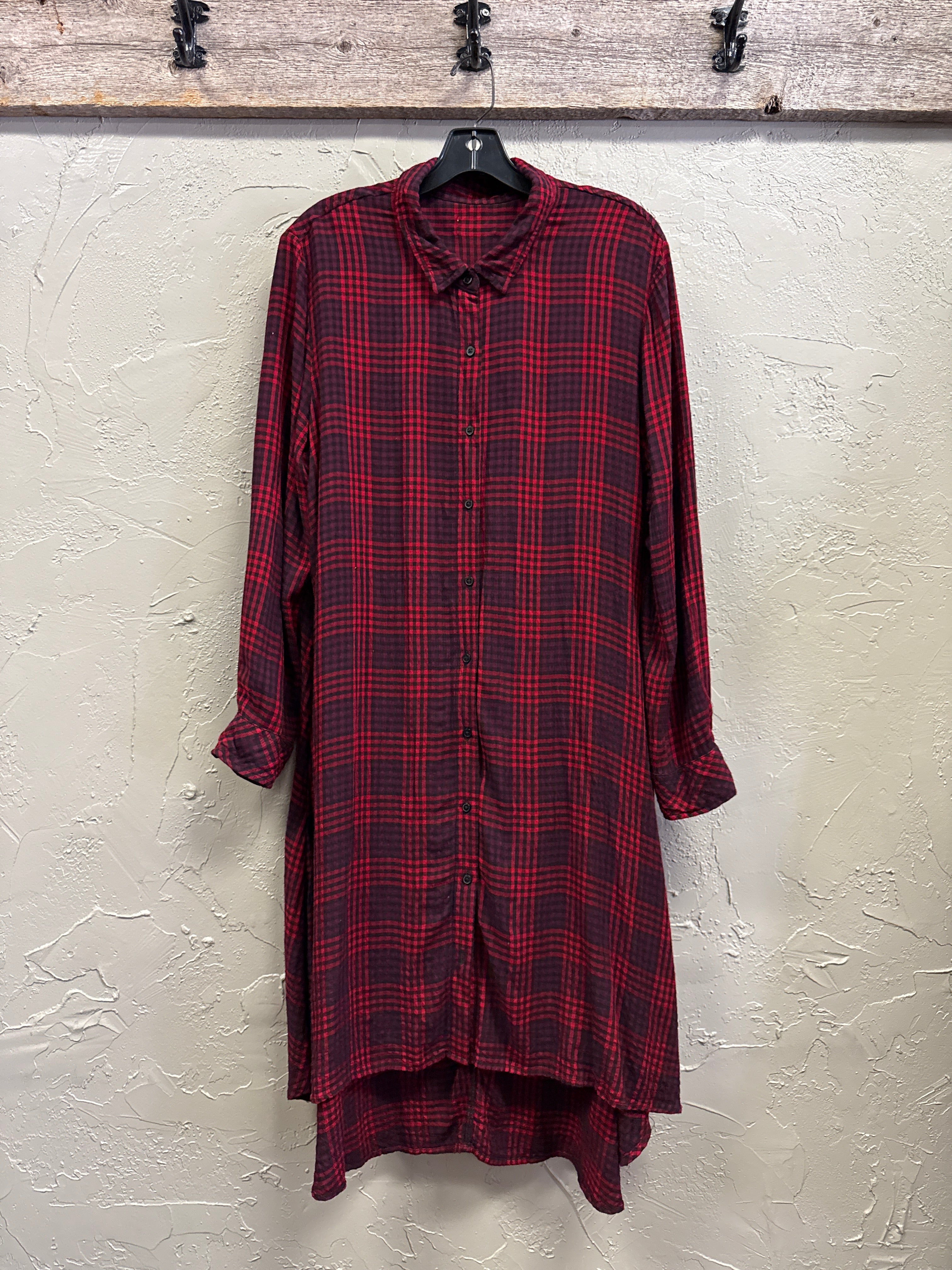 PLAID SHIRT DRESS
