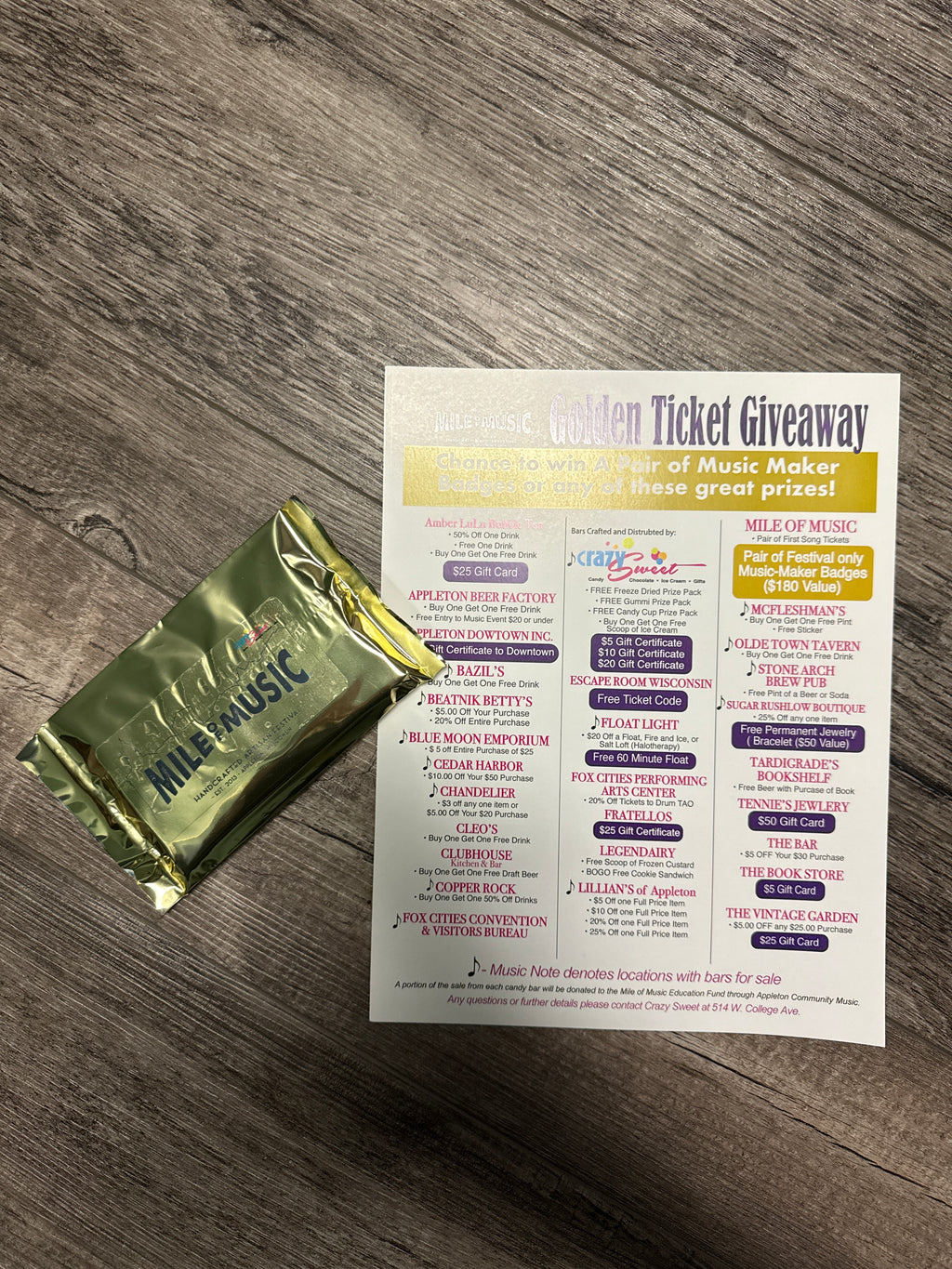 MoM GOLDEN TICKET CHOCOLATE BAR
