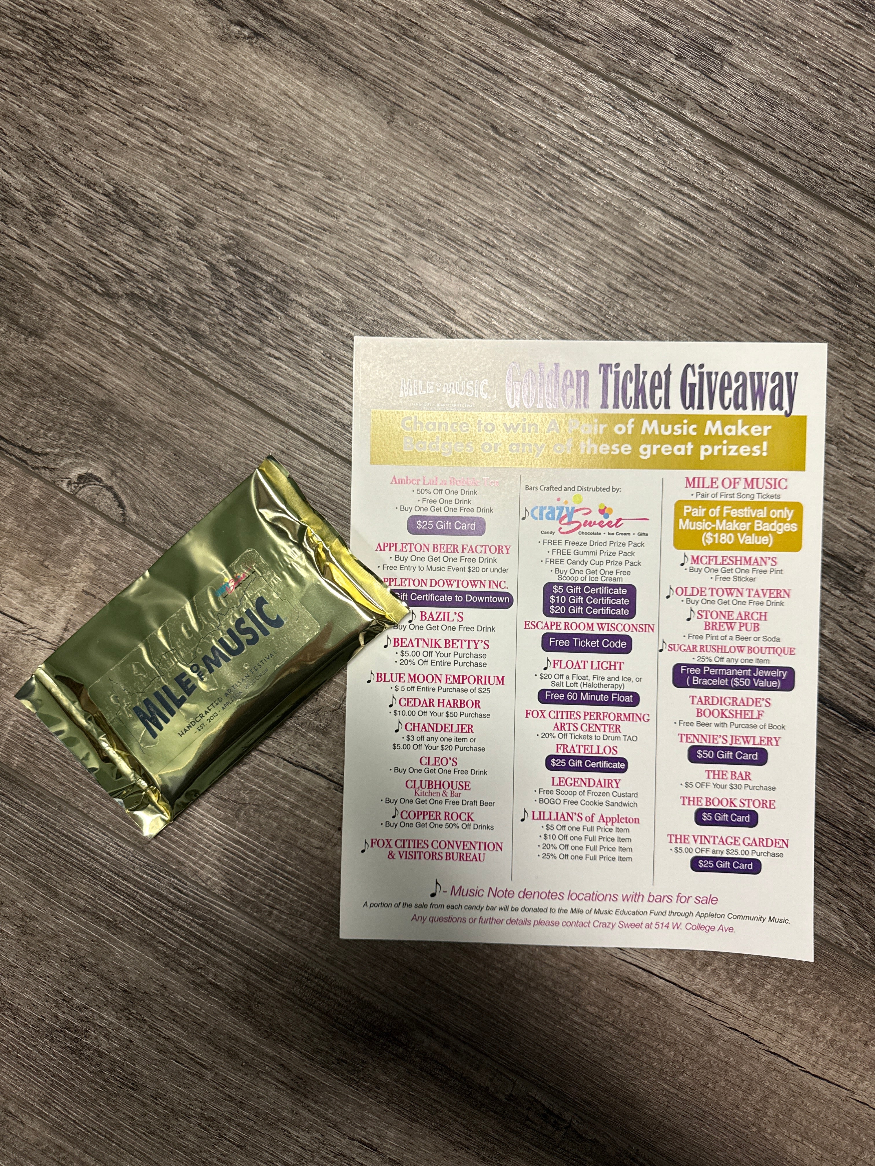 MoM GOLDEN TICKET CHOCOLATE BAR