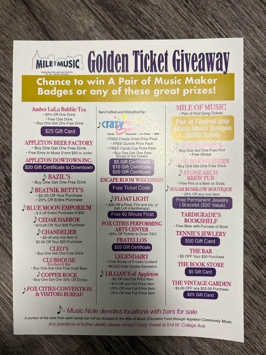 MoM GOLDEN TICKET CHOCOLATE BAR